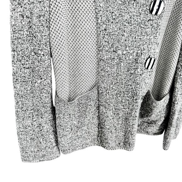 Habitat Sz Medium Black White Wearable Art to Wear Artsy Jacket Blouse Shirt Top - Picture 5 of 8